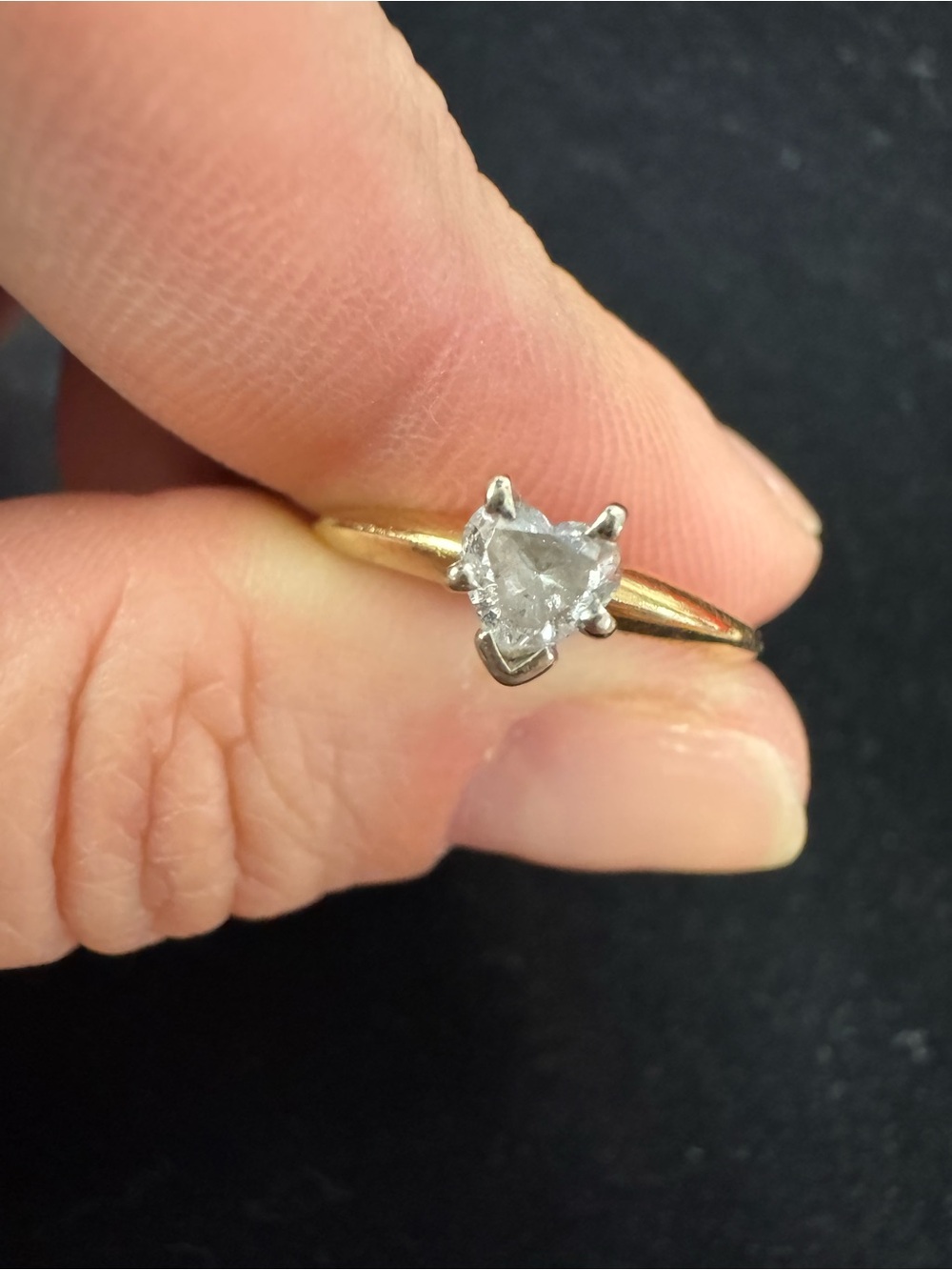 Magic Glo 14k Gold Fancy Cut Solitaire Diamond Ring